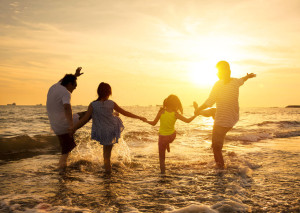 41159054 - happy family enjoy summer vacation on the beach
